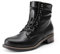 DREAM PAIRS Botas Militares Botas Invierno con Cordones Mujer con Forro Fino de Terciopelo Botines con Suela Antideslizante Cremallera Lateral,Size 40,Negro,SDAB2429W-E