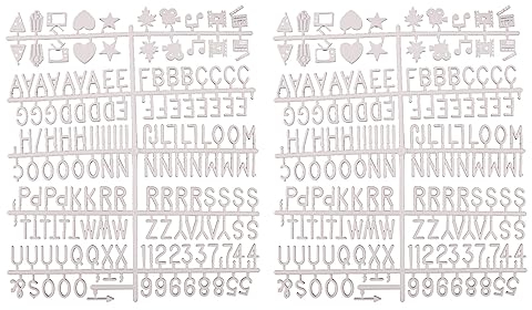 2 x Buchstabentafel, englische Buchstaben, Zeichen für Filz-Nachrichtentafel, Letterboard, Zuhause, Büro, Hochzeit, Geburtstag, Weihnachten