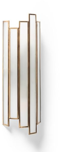 LEDKIA LIGHTING Lámpara de Pared de Metal y Cristal Bredos Dorado E14