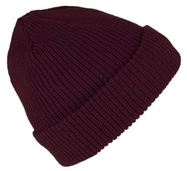 fiebig Beanie Rippstrick | Umschlagmütze mit 3M Thinsulate | Unisex Strickmütze (One Size, Bordeaux)