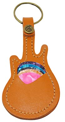 Levemolo 1juego Estuche De Púas De Guitarra De Cuero con Llave Soporte para Plectros Incluye Púas Accesorio Práctico y Portátil para Guitarristas