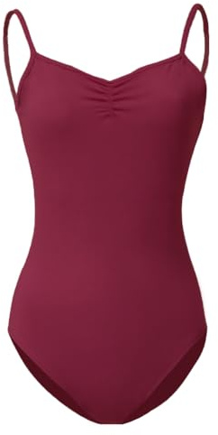 ROYAL SMEELA Leotards dam ärmlös bodysuit linne linne topp axelbandslinne, Röd jujube, L