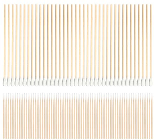 Hisopos de Algodón de 400 Piezas, Hisopo Algodón Puntiagudo, Hisopo Algodón de Cabeza Redonda, Pequeño Hisopo de Algodón para Tatuajes, Cejas, Belleza, Maquillaje, uñas