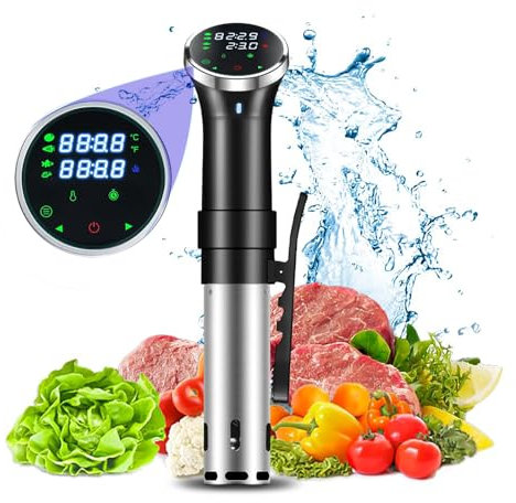 Máquina Sous Vide, Cocina circuladora de inmersión eléctrica de 1100 W con Pantalla Digital LCD, Control de Temperatura y Tiempo Ajustable de 25-95 ℃, Cocina de precisión Sous Vide de Acero