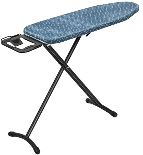 Ironing Board with Iron Rest, Iron Board with Extra Thick Cover, Compact and Space Saver Foldable Ironing Board, Adjustable Height and Lightweight Design, 116.5cmx33cm