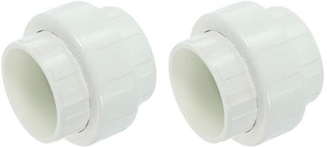 QUARKZMAN 2 pièces Raccord Union UPVC 2 (emboîtement x emboîtement), Adaptateur Union UPVC, Joint torique EPDM Schedule 40 pour irrigation, système de piscine, (Blanc)