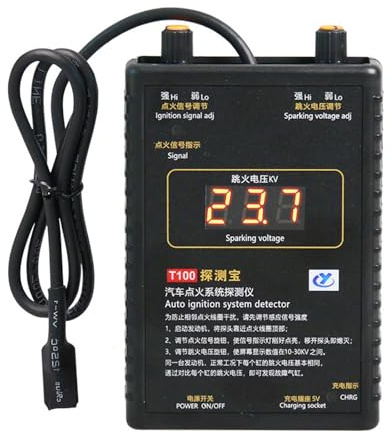 LIUZIKUN Tester per sistemi di accensione per autoveicoli T100 Strumento di diagnosi delle Bobine del Motore dell'auto Attrezzatura di Prova di Controllo del rilevamento delle tensioni