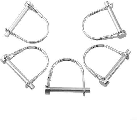 Pumixiy Lot de 5 goupilles pliantes tubulaires avec verrouillage à ressort, goupilles de verrouillage galvanisées pour extérieur, goupilles de retenue en acier au carbone très résistantes pour