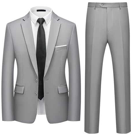 Traje Hombre 2 Piezas Slim Fit 2 Botones Boda Oficina Chaqueta Pantalón