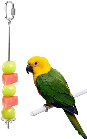 Fågelmat Spett Rostfritt Frukthållare | Matbehållare För Undulater Till Burar, Ara, Kakadua, Conure, Undulat, Älsklingsfåglar Och Finkar