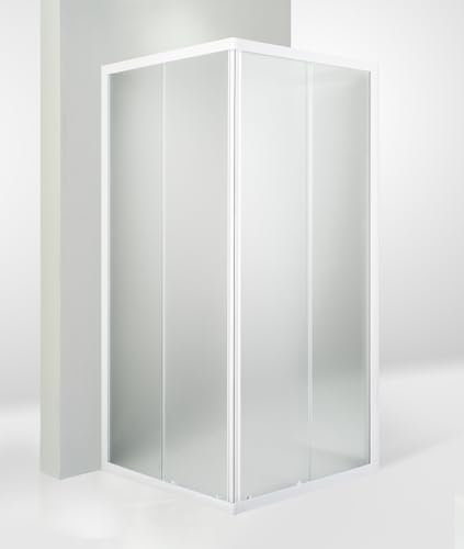 Hydra Box Doccia 3 Lati Porta Scorrevole 80x80x80 cm Opaco Bianco