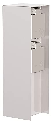 ledscom.de Presa di corrente da giardino POMI per esterni, IP44, a 2 vie, acciaio inox, angolare, 23 cm