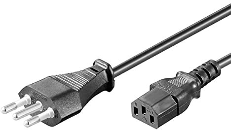Cavo Alimentazione PC, Spina Italiana 10A 3 Poli, Cavo Alimentazione C13F Lunga 1.5 Metri