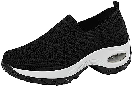 Fukamou Zapatos Anchos para Caminar - Zapatillas de Tenis Transpirables con Soporte para Mujer | Slip Walking Shoes para Correr y Compras