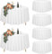 6er-Set Weiße Runde Tischdecke 305cm Durchmesser für Ø150-240cm Tische, Polyester Wasserdicht Waschbar Große für Hochzeit Party Buffet Camping Restaurant (120 Zoll)