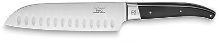 LOU LAGUIOLE - Couteau Santoku - Pro - Acier inoxydable 5Cr15MoV, Finition Brillante - Lame 18 cm - Noir