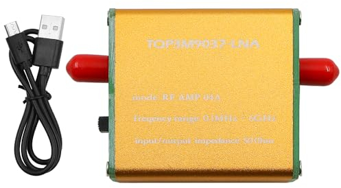 Tiardey 0.1MHz 6GHz Full Band Low Noise Amplifier 20dB High Gain LNA RF Power Preamplifier Module with Battery for Shortwave FM Radio Etc