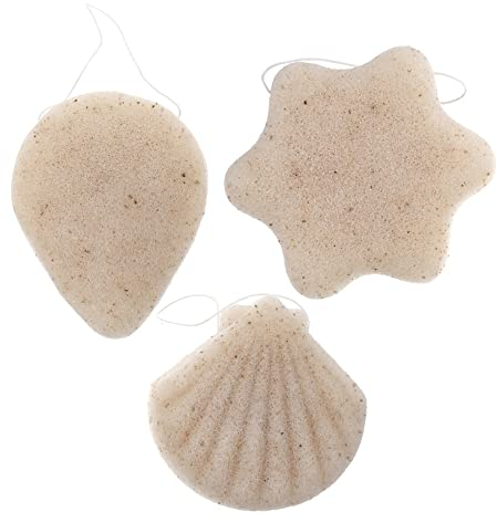 minkissy 2 Sets Dusch-gesichtspeelingschwamm Naturschwamm-set Für Sanftes Tägliches Hautpeeling 3 Stück * 2