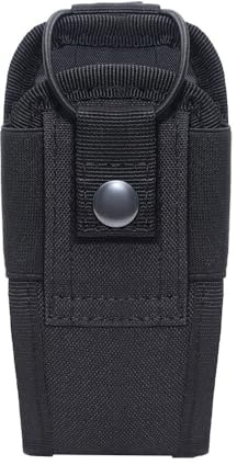 MiOYOOW Radiohållare, taktiskt lättrengörligt walkie talkie väskhållare av nylon, vattentät radiohållare för breda bälten upp till 4 tum, svart