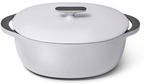 Caraway Forno olandese in ghisa smaltata, 6,5 qt, forno olandese con coperchio, rivestimento smaltato a 3 strati, non richiede condimento, compatibile con tutti i piani cottura, adatto al forno, senza