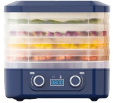 Kueohse Essiccatore Smart Elettrico A 5 Strati con Circolazione 'Aria Calda A 360° per Essiccazione di Manzo Jerky e Frutta Essiccata. Macchina per Essiccazione Alimenti, Spina EU B.