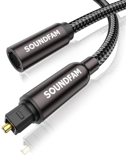 SOUNDFAM Optisk förlängningskabel (optisk förlängningssabel, svart, 1 m)