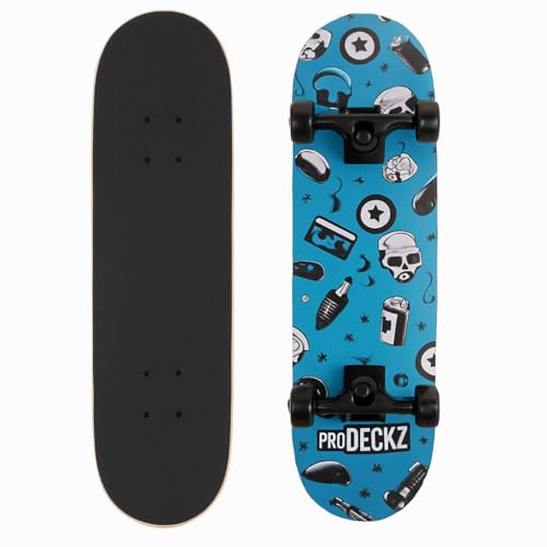 RANRHA 28” Wooden Skateboard for Kids, Teens & Beginners – 7-Ply Maple Deck, Premium Grip Tape, 50mm Wheels, Cool Graphic Design – Complete Pro Skate Board for Boys & Girls