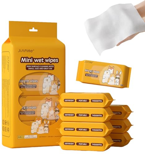Toallitas Refrescantes,64 Uds (8 Packs) Toallitas Húmedas,Papel Higiénico Húmedo,Toallitas de Limpieza Higiénicas,Papel Higienico Humedo Viaje,99% Agua,Efecto Calmante,Fibras Vegetales