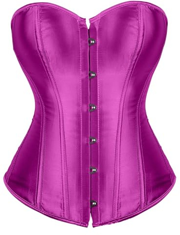 Women's Corset Oversize Corset Top Underbust Medieval Corset Shaper Body Lace-Up Corset Sexy Corsage Large Perfect for Attractive Silhouette Carnival Costumes Halloween Carnival Costume XS-7XL, purple
