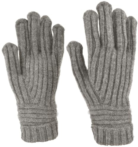 styleBREAKER Stickhandskar för kvinnor med ribbmönster | mjuka enfärgade finstickade handskar | elastiska, bekväma och varma | finns i många färger, Mörkgrå, One size