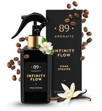 Aromatic •89 • Rumsspray 300 ml jasmin, kaffe och vanilj – långvarig rumsdoft, spray och luftrenare för hem, sovrum och badrum – neutraliserar lukt, fräsch rumsparfym