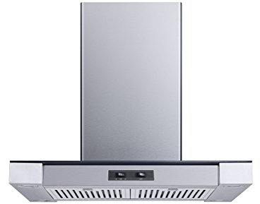 Winflo 30 In. Convertible Stainless Steel Glass Island Range Hood with Stainless Steel Baffle Filters