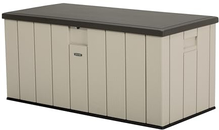 LIFETIME 60254 Heavy-Duty Outdoor Storage Deck Box, 150 gallon, Desert Sand/Brown