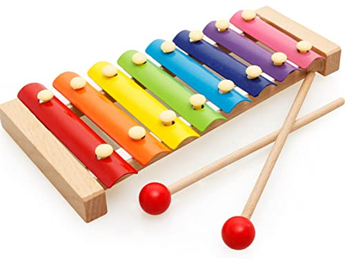 Jzhen Xylophon Spielzeug Knock Piano, Musikinstrument Xylophon aus Holz für Kinder