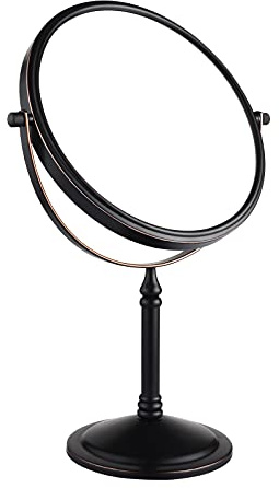 Nicesail Tabletop Magnifying Makeup Mirror with 10X Magnification, Double-Side Magnified Mirror, 360 Swivel Cosmetic Mirror for Table Desk Bathroom Vanity, No Light Oil Rubbed Bronze (8 Inch, 10X)