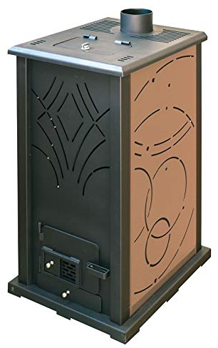 Poele A Gránulos 13KW, sin electricidad, autónoma, eficiente, silencioso, económico y ecológico, calefacción biomasa, pellets, pellets de madera, depósito de 18 kg para chimenea, sin cristal, color