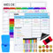 Calendario magnetico Nevera - Pizarra magnetica Nevera - Planificador semanal magnetico - Imanes Pizarra magnetica - Incluye 3 pizarras, 8 marcadores, 8 Stickers, 1 Borrador y 1 Vaso Porta marcadores