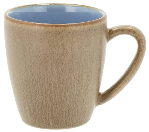 BITZ Becher mit Henkel, Kaffeebecher aus Steinzeug, 19 cl, Wood/Ocean