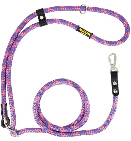 Guinzaglio Mani Libere per Cani di Piccole, Medie e Grandi, Allungabile, per Correre Jogging. Realizzato in Spagna. Violet Rosa & Nero.