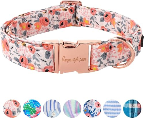Unique Style Paws Collier Rose pour Chien - Colliers et laisses pour Collier pour Chien - Large nœud Papillon - Collier de Traction pour Chien de Petite, Moyenne et Grande Taille - S