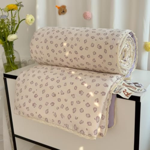 DOTBUY-SHOP Colcha Boutí Patrón Floral, 2025 Verano Cubrecama Suave Ligero y Transpirable, Cubre Cama Multiusos para Primavera y Verano, Colchas para Cama 90/120/150 (Lila Morado,200x230cm)