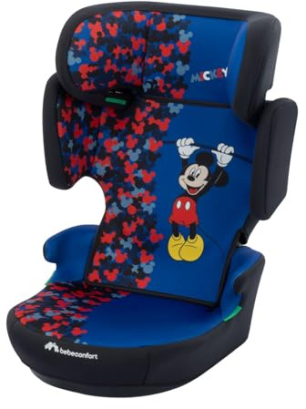 Bebeconfort Disney Hera i-Safe, Reboarder Kindersitz, 3,5–12 Jahre (100–150 cm), Mickey Maus Kindersitz, Klappbar, Gurtinstallation, 14 Kopfstützenpositionen, Fun Mickey