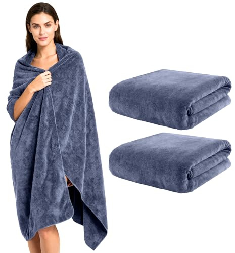 ROTKUSZ 2 Pezzi Telo da Bagno Grande, 100x200 cm Grandi Asciugamani da Bagno, Super Assorbente, Morbido e Soffice, Ideali per Bagno, Palestra