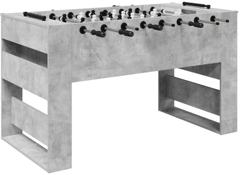 vidaXL Mesa de Futbolín Gris Concreto 146,5 x 74 x 85 cm, Mesa de futbolín Rectangular, Moderna para Noches Familiares, Resistente y Divertida para competir en casa