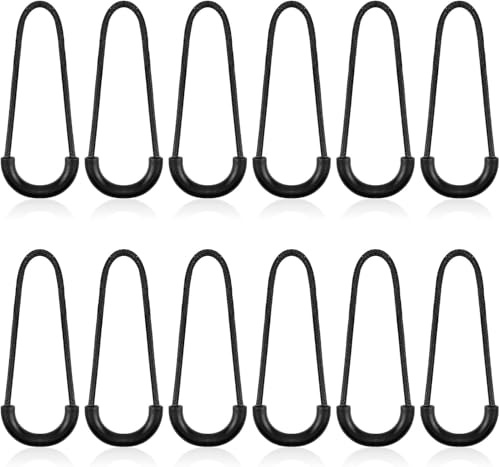 Nylon U-Shape Zipper Pulls, 12 Pcs Heavy Duty Zipper Tags, North Face Backpack Zippers Pull Replacement, Black Cord Extension for Backpack Luggage Purse