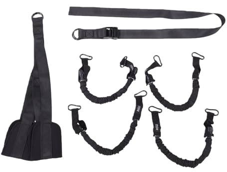 ZAICOLER Bande di Assistenza per Trazioni Ad Alta Resistenza per Appassionati di Fitness Casa e in Palestra 4 Bande Combinate Supporto Massimo 300 Lbs Pedali Antiscivolo Doppio (BLACK)