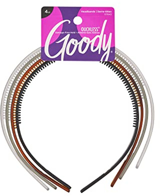 Goody Women's Classics Frost Headband, Clear/Grey/Tort/Black, 4 Count (Style May Vary)