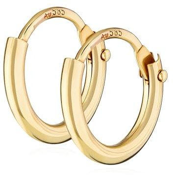 NKlaus PAAR 585 echt GOLD HERREN Klapp Creole Ohrring Ohrschmuck Ohrhänger 9,0 mm 1752