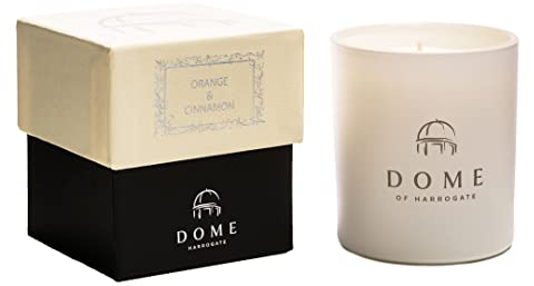 Dome of Harrogate Orange & Cinnamon Candle – 30cl – Warm, Inviting Fragrance of Orange, Cinnamon & Clove – Perfect for Relaxation & Seasonal Comfort 30cl
