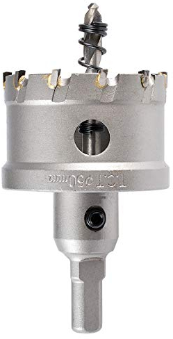 KATUR TCT Lochsäge Hartmetall-Bohrer 50mm, Wolframkarbid bestückter Lochbohrer, Hochleistungs-Industrie-Lochbohrer für Edelstahl, Metall, Eisen, Legierung, Kupfer, Holz, Kunststoffe